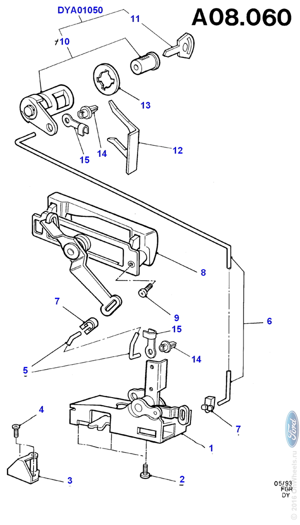 Схема замка задней двери форд транзит