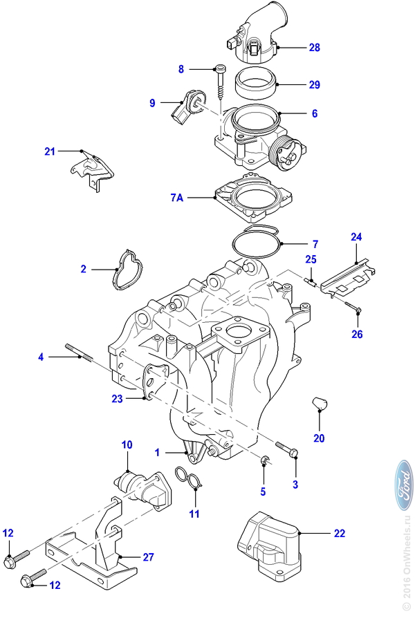 Схема впускного коллектора мондео 3