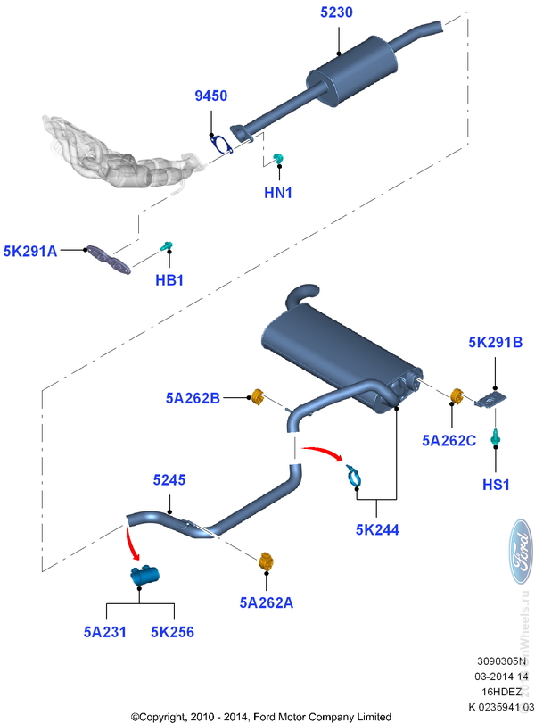 Схема выхлопной системы форд фокус 2
