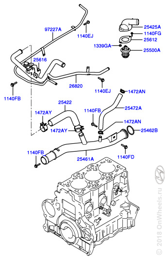 Схема системы охлаждения хендай акцент тагаз 16 клапанов