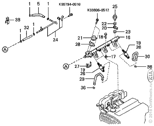 Топливная система киа спортейдж 1 бензин схема