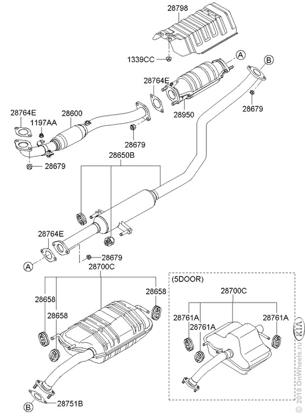 Киа спектра схема выхлопной системы