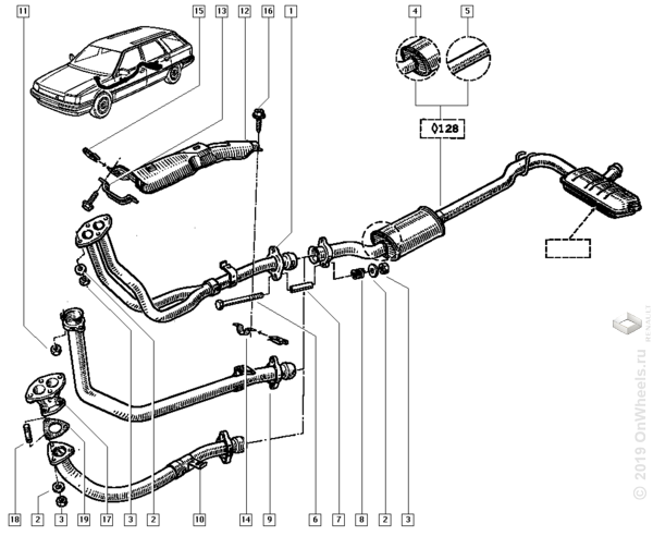 Рено логан 2 выхлопная система схема