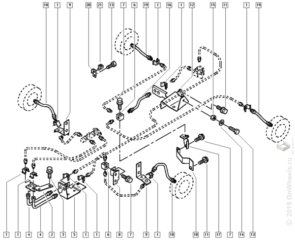 Тормозная система рено меган 2 схема и названия