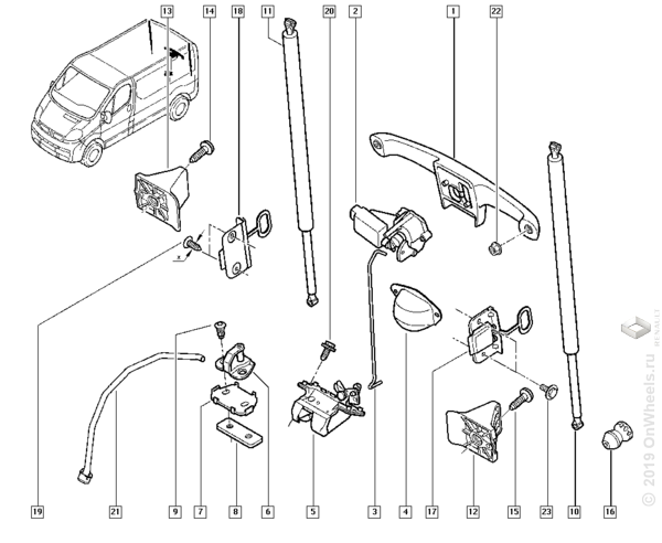 Схема замка багажника рено логан 1